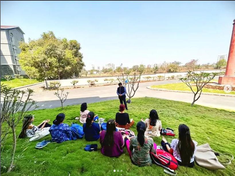 Lawn session with students