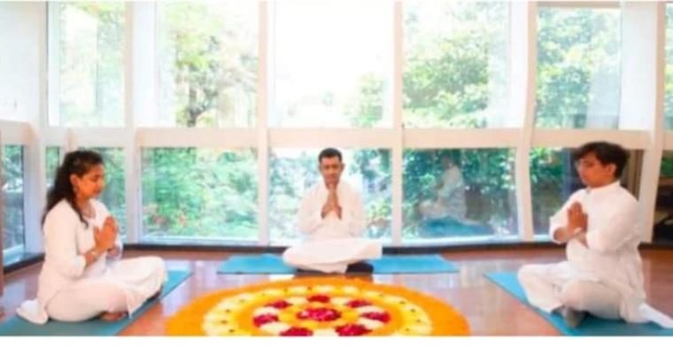 Guided meditation and yoga session